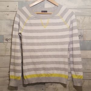 Gray and White Striped Sweater